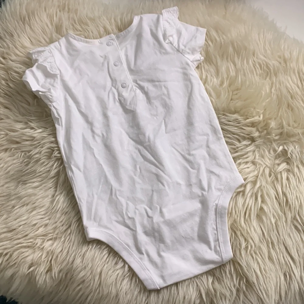 Baby b’gosh bodysuit white eyelet ruffle cotton 18 months one piece